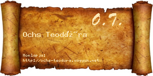 Ochs Teodóra névjegykártya